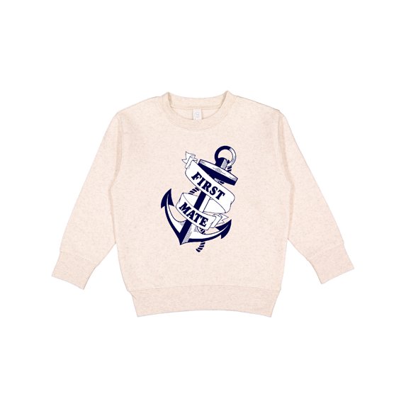 Inktastic First Mate with Anchor and Banner Toddler Sweatshirt