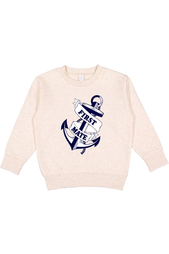 First Mate with Anchor and Banner Toddler Sweatshirt