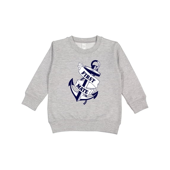 Inktastic First Mate with Anchor and Banner Toddler Sweatshirt