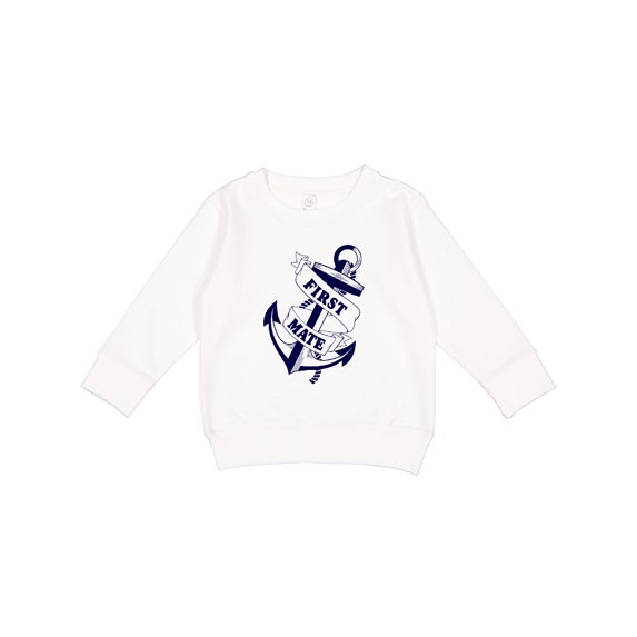 Inktastic First Mate with Anchor and Banner Toddler Sweatshirt
