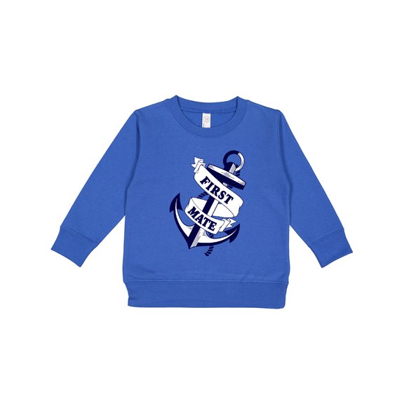 Inktastic First Mate with Anchor and Banner Toddler Sweatshirt