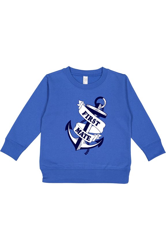 First Mate with Anchor and Banner Toddler Sweatshirt