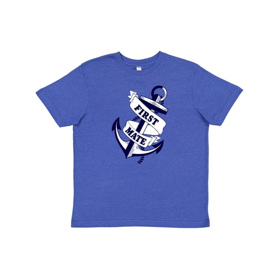 Inktastic First Mate with Anchor and Banner Youth T-Shirt