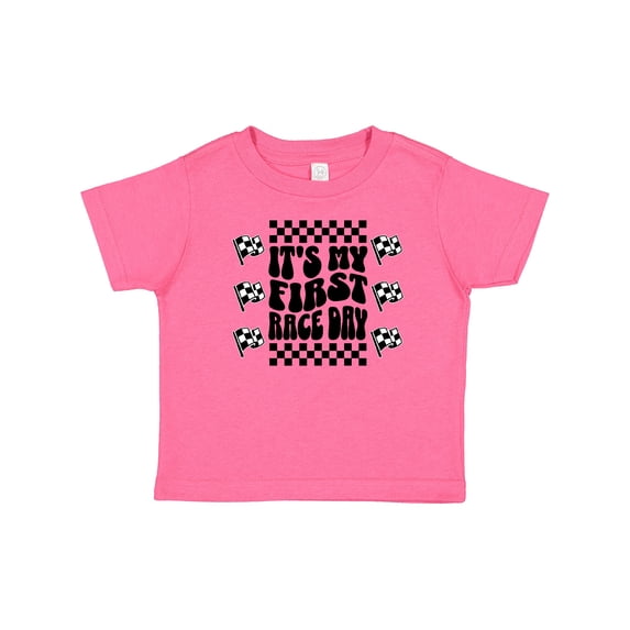 Inktastic First Race Day Car Flags Auto Racing Boys or Girls Baby T-Shirt