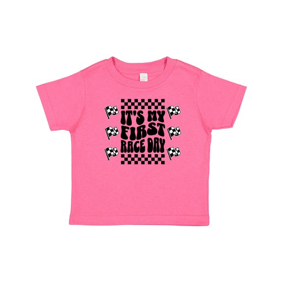 Inktastic First Race Day Car Flags Auto Racing Boys or Girls Baby T-Shirt