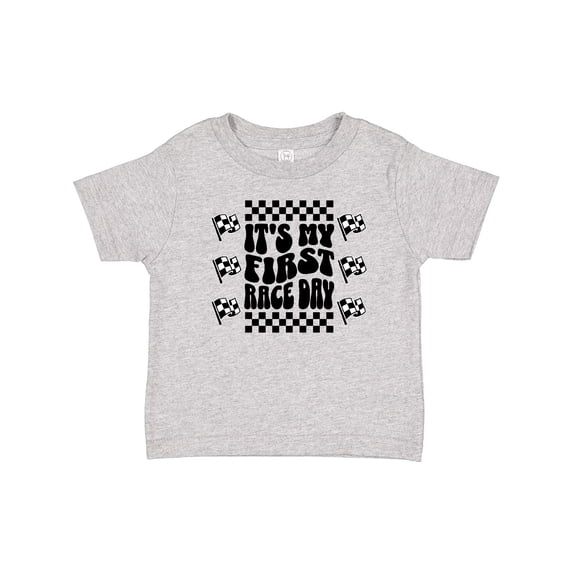 Inktastic First Race Day Car Flags Auto Racing Boys or Girls Baby T-Shirt