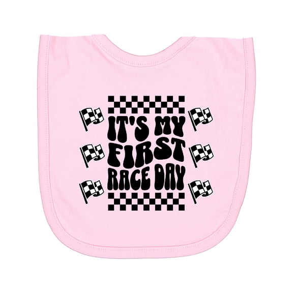Inktastic First Race Day Car Flags Auto Racing Newborn Bib