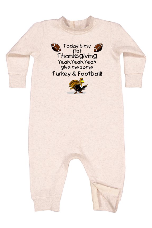 First Thanksgiving Baby Fleece Romper