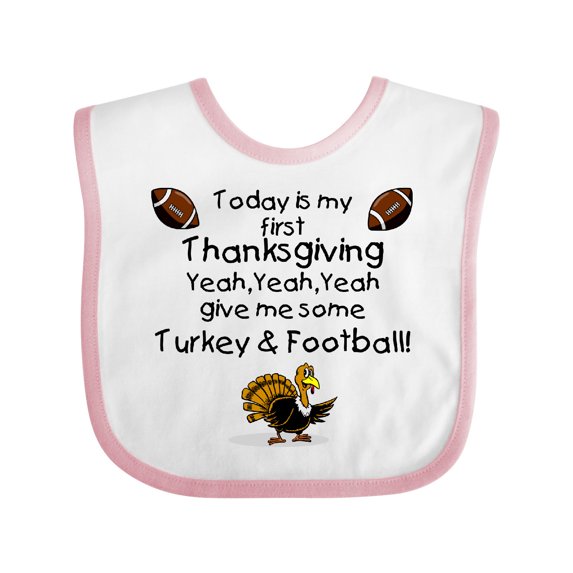 Inktastic First Thanksgiving Boys or Girls Baby Bib