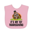 thumbnail image 1 of Inktastic First Thanksgiving Pilgrim Turkey Boys or Girls Baby Bib, 1 of 4