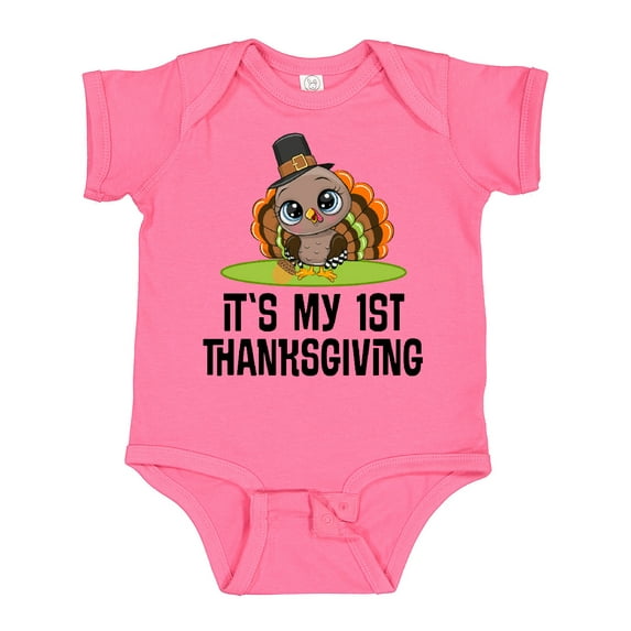 Inktastic First Thanksgiving Pilgrim Turkey Boys or Girls Baby Bodysuit
