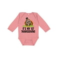 thumbnail image 1 of Inktastic First Thanksgiving Pilgrim Turkey Boys or Girls Long Sleeve Baby Bodysuit, 1 of 5