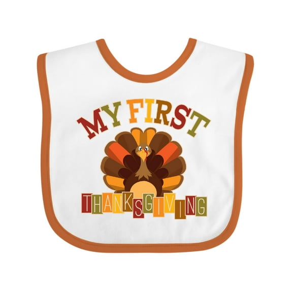 Inktastic First Thanksgiving Turkey Boys or Girls Baby Bib