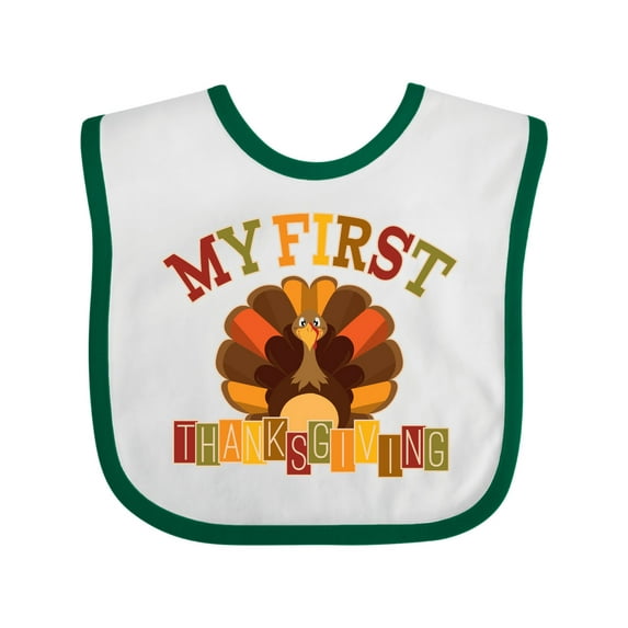 Inktastic First Thanksgiving Turkey Boys or Girls Baby Bib
