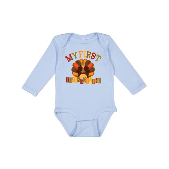 Inktastic First Thanksgiving Turkey Boys or Girls Long Sleeve Baby Bodysuit