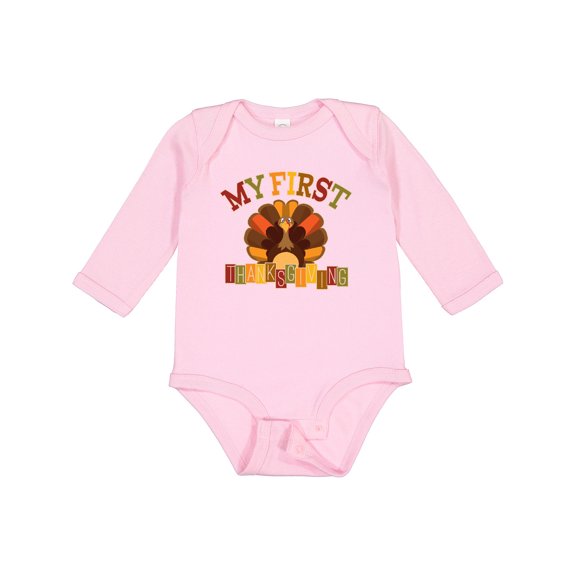 Inktastic First Thanksgiving Turkey Boys or Girls Long Sleeve Baby Bodysuit