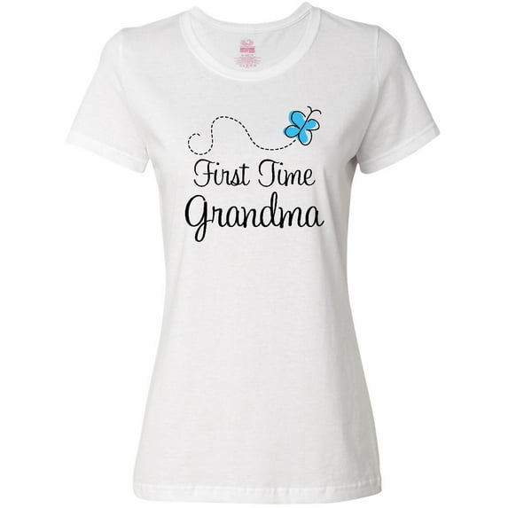 Inktastic First Time Grandma Butterfly Women's T-Shirt