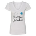 thumbnail image 1 of Inktastic First Time Grandma Butterfly Women's V-Neck T-Shirt, 1 of 5