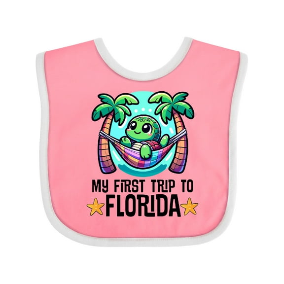 Inktastic First Trip to Florida Funny Beach Boys or Girls Baby Bib