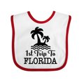 thumbnail image 1 of Inktastic First Trip to Florida Vacation Boys or Girls Baby Bib, 1 of 4