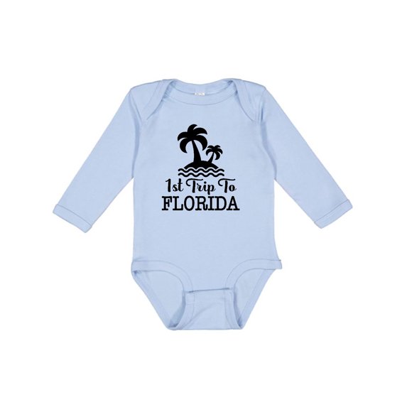 Inktastic First Trip to Florida Vacation Boys or Girls Long Sleeve Baby Bodysuit