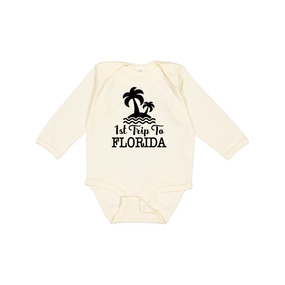 Inktastic First Trip to Florida Vacation Boys or Girls Long Sleeve Baby Bodysuit