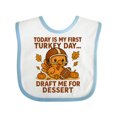 thumbnail image 1 of Inktastic First Turkey Day Football Thanksgiving Baby Boys or Girls Baby Bib, 1 of 4