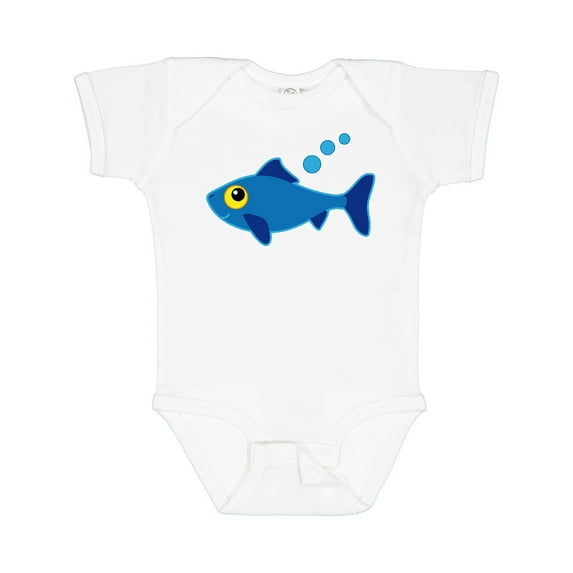 Inktastic Fishing Blue Fish Boys or Girls Baby Bodysuit