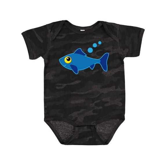 Inktastic Fishing Blue Fish Boys or Girls Baby Bodysuit