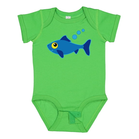 Inktastic Fishing Blue Fish Boys or Girls Baby Bodysuit