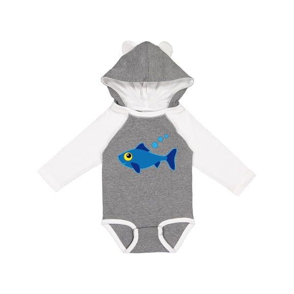 Inktastic Fishing Blue Fish Boys or Girls Long Sleeve Baby Bodysuit