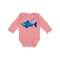thumbnail image 1 of Inktastic Fishing Blue Fish Boys or Girls Long Sleeve Baby Bodysuit, 1 of 5