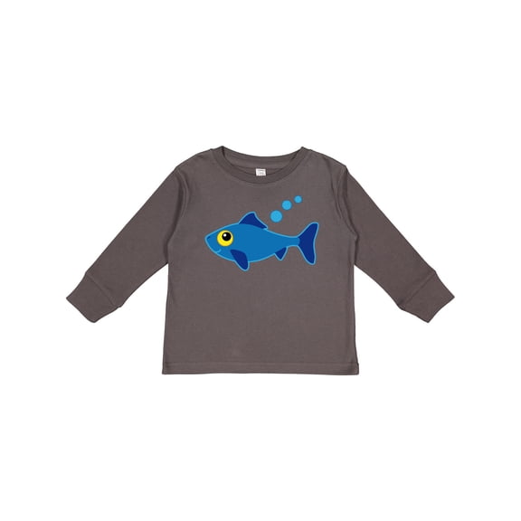 Inktastic Fishing Blue Fish Boys or Girls Long Sleeve Toddler T-Shirt
