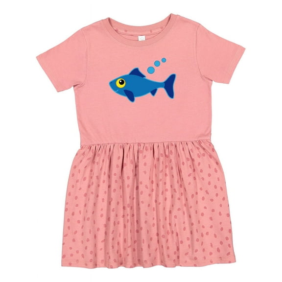 Inktastic Fishing Blue Fish Girls Toddler Dress