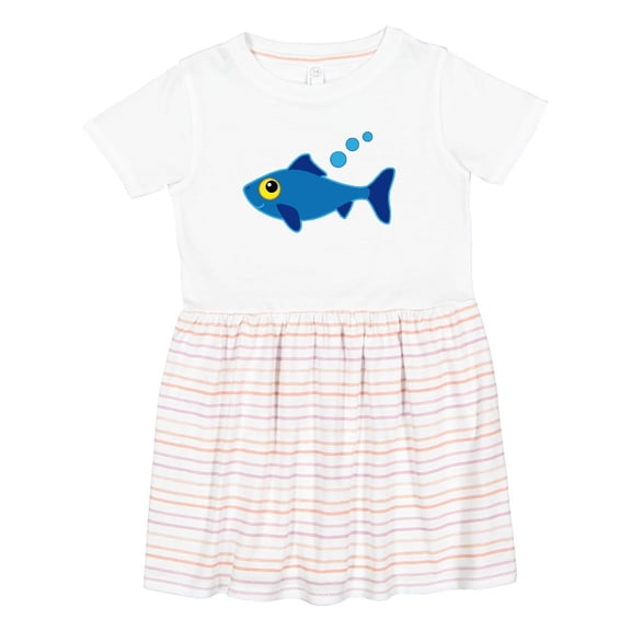 Inktastic Fishing Blue Fish Girls Toddler Dress