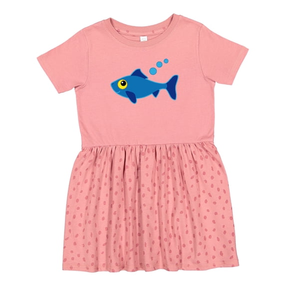 Inktastic Fishing Blue Fish Girls Toddler Dress
