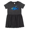 thumbnail image 1 of Inktastic Fishing Blue Fish Girls Toddler Dress, 1 of 5