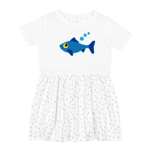 Inktastic Fishing Blue Fish Girls Toddler Dress