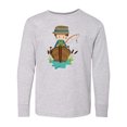 thumbnail image 1 of Inktastic Fishing Boy, Brown Hair, Fisherman, Fishing Rod Long Sleeve Youth T-Shirt, 1 of 5