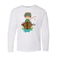 thumbnail image 1 of Inktastic Fishing Boy, Brown Hair, Fisherman, Fishing Rod Long Sleeve Youth T-Shirt, 1 of 5