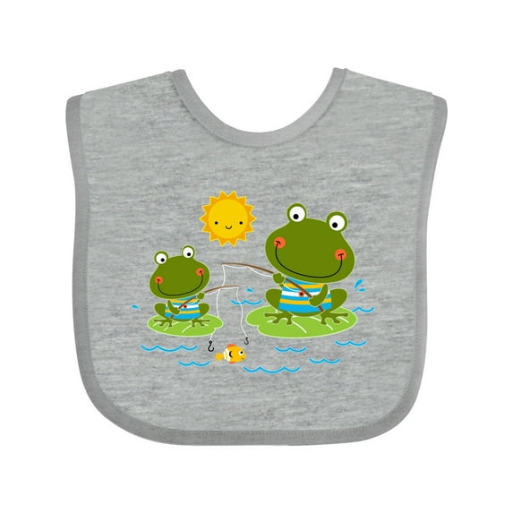 Inktastic Fishing Frogs Cute Fisherman Boys Baby Bib