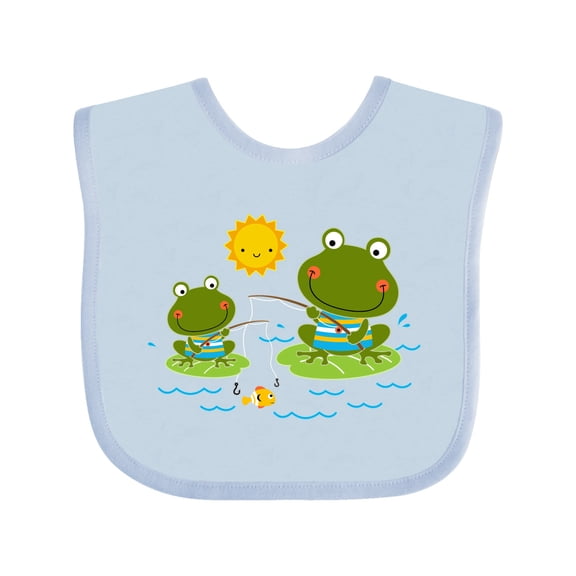 Inktastic Fishing Frogs Cute Fisherman Boys Baby Bib