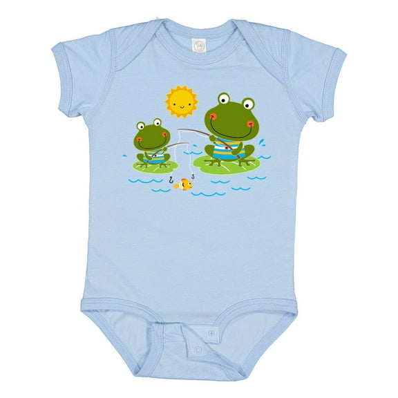 Inktastic Fishing Frogs Cute Fisherman Boys Baby Bodysuit