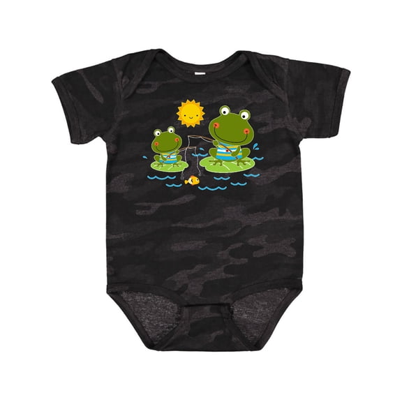 Inktastic Fishing Frogs Cute Fisherman Boys Baby Bodysuit