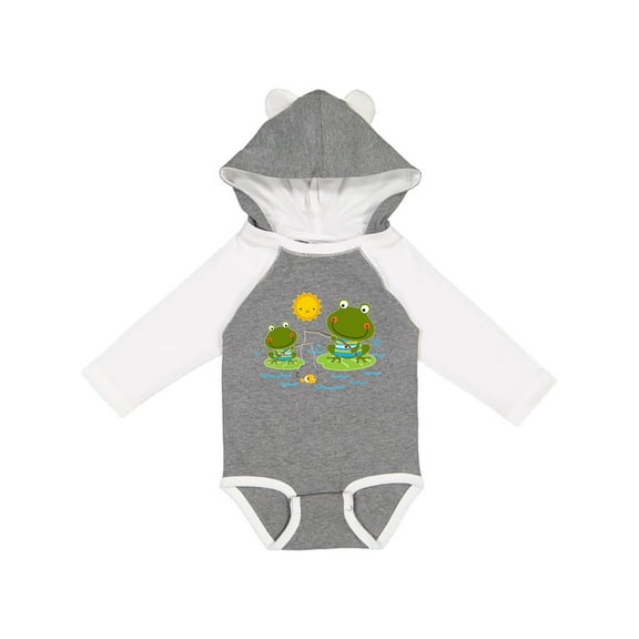 Inktastic Fishing Frogs Cute Fisherman Boys Long Sleeve Baby Bodysuit