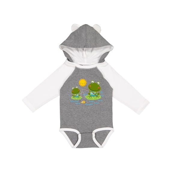 Inktastic Fishing Frogs Cute Fisherman Boys Long Sleeve Baby Bodysuit