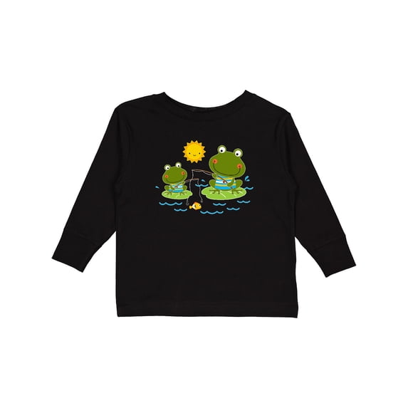 Inktastic Fishing Frogs Cute Fisherman Boys Long Sleeve Toddler T-Shirt