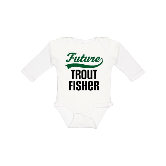 Inktastic Fishing Future Trout Fisher Boys or Girls Long Sleeve Baby Bodysuit