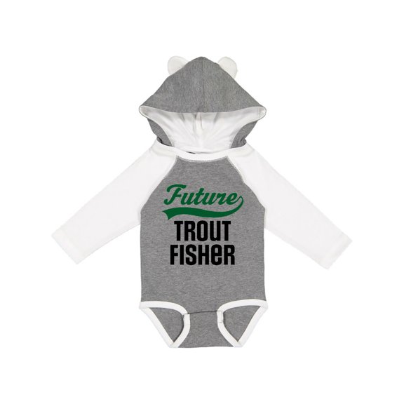 Inktastic Fishing Future Trout Fisher Boys or Girls Long Sleeve Baby Bodysuit