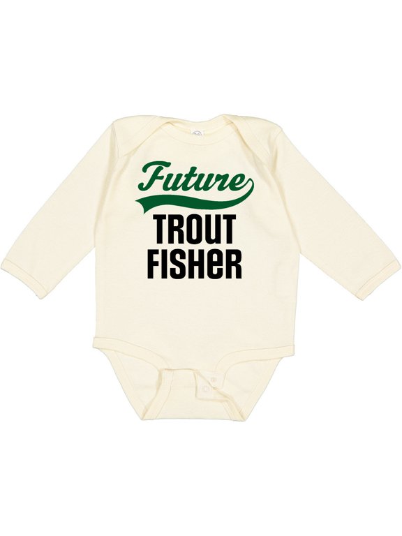 Inktastic Fishing Future Trout Fisher Boys or Girls Long Sleeve Baby Bodysuit